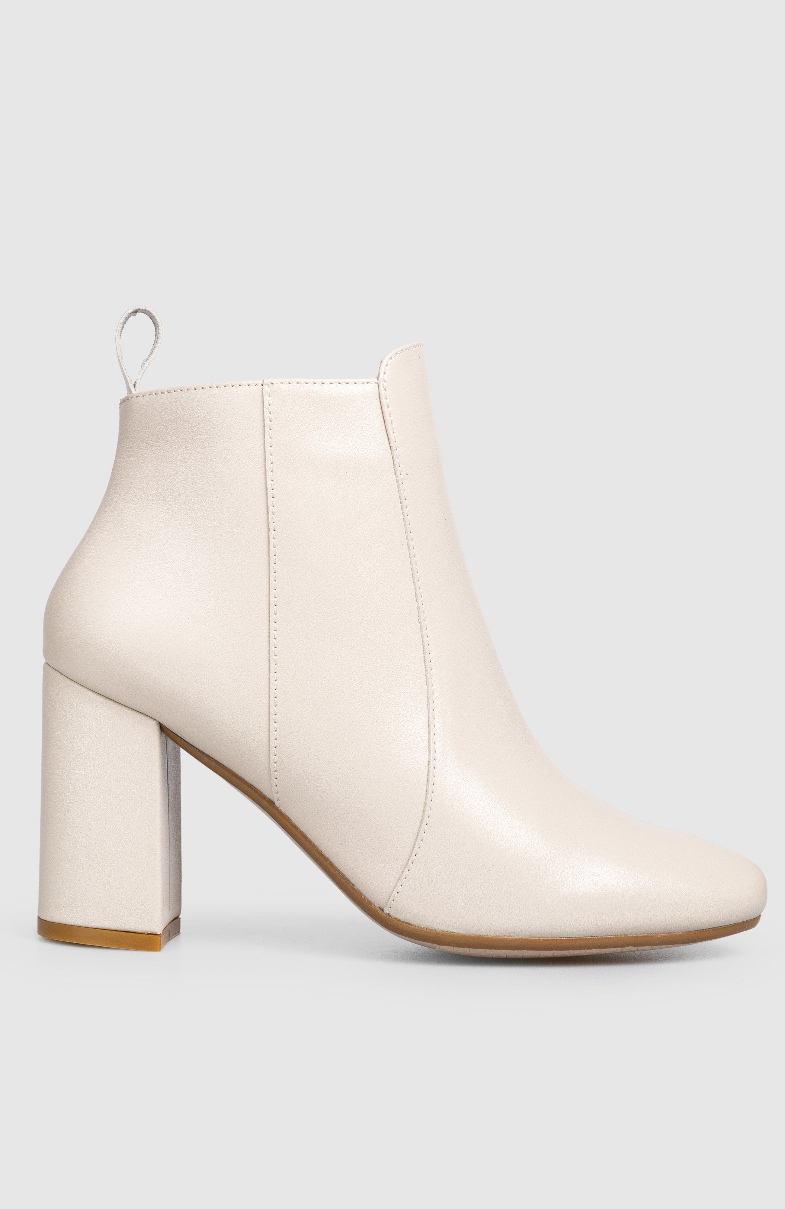 Manela Samantha Block Heel Side Up Bootie, Alternate, color, Beige