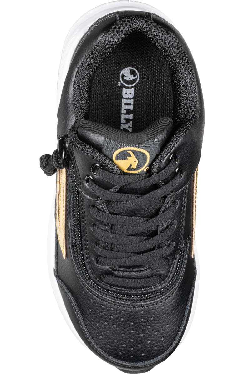 BILLY Footwear Kids' Zip Around Sneaker, Alternate, color, Black/ Gold