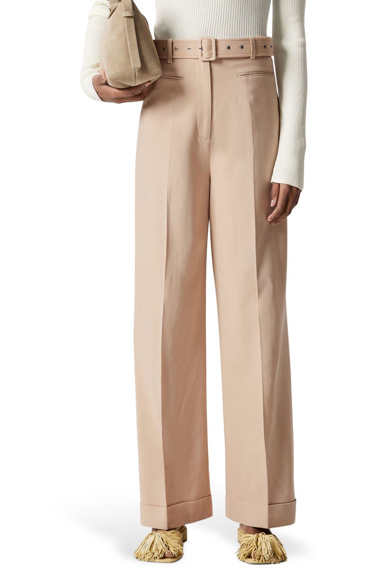 Belted Pants, Main, color, BEIGE MEDIUM DUSTY