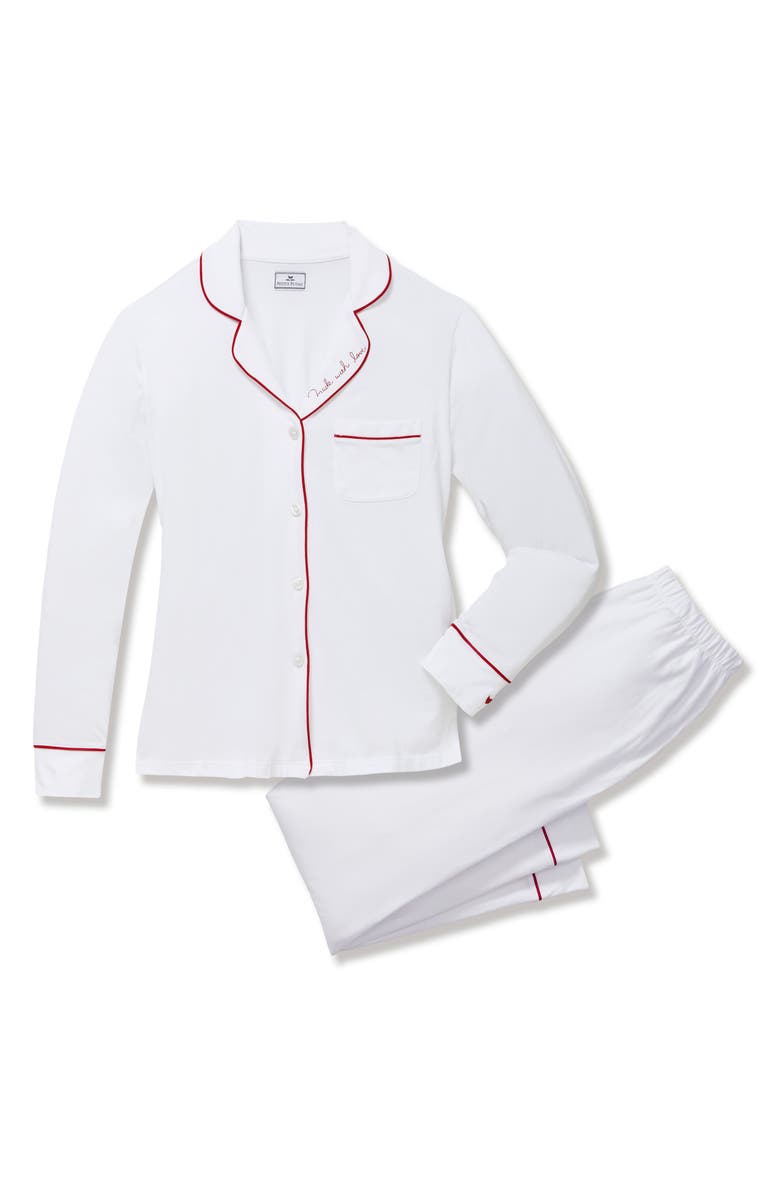 Petite Plume Made with Love Pima Cotton Pajamas, Alternate, color, White