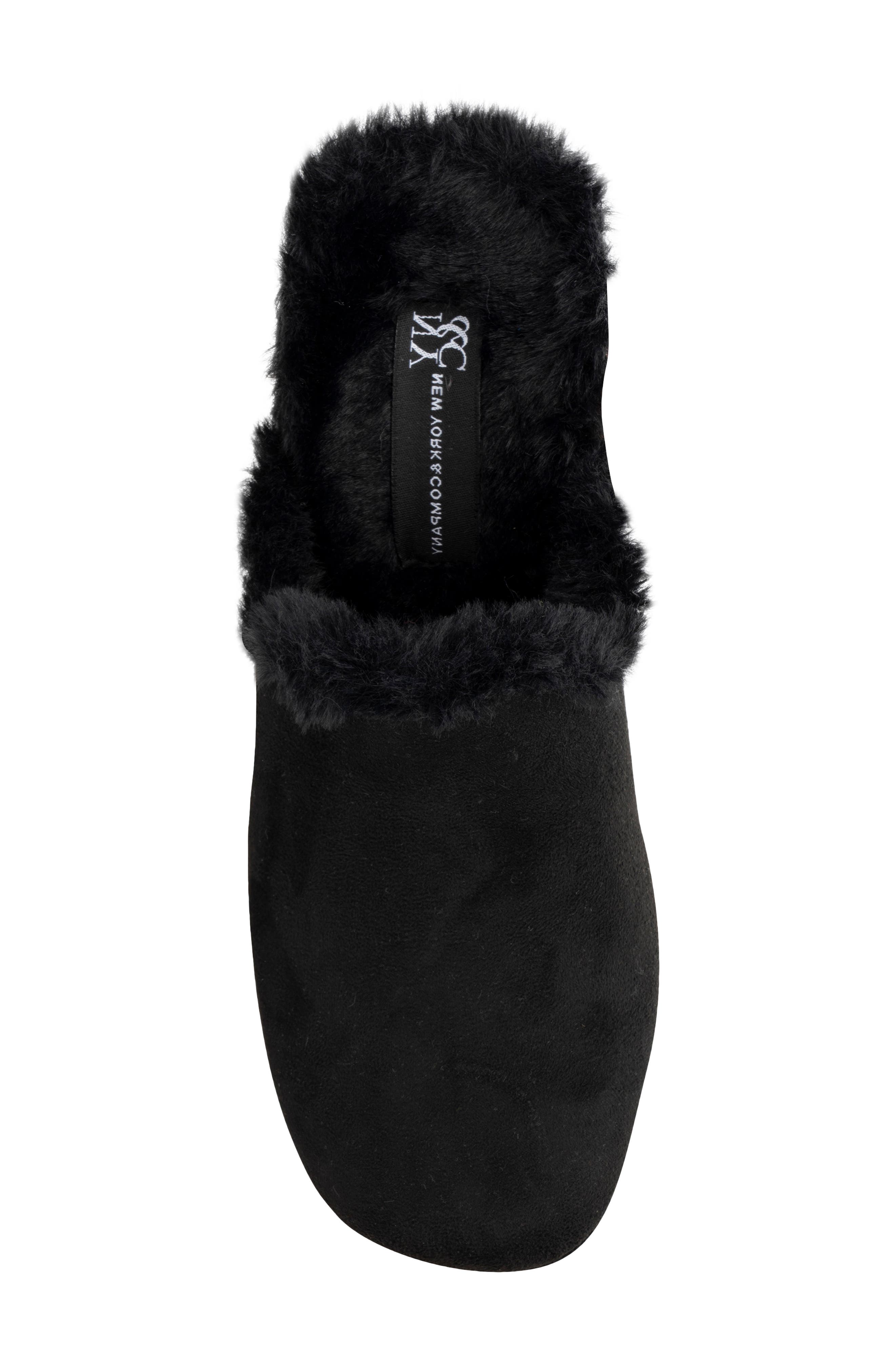 NEW YORK AND COMPANY Wynna Studded Faux Fur Lined Clog, Alternate, color, Black