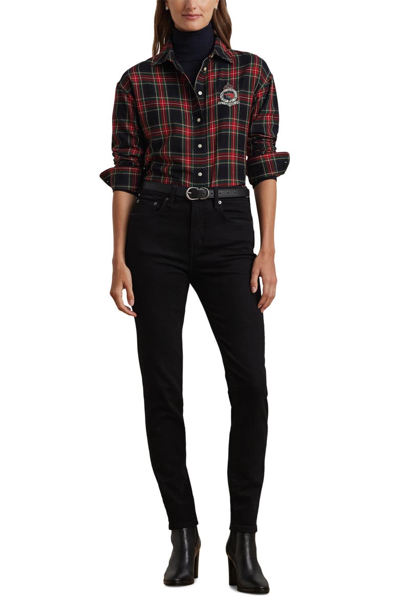 Lauren Ralph Lauren Relaxed Fit Check Plaid Cotton Button-Up Shirt, Alternate, color, 
