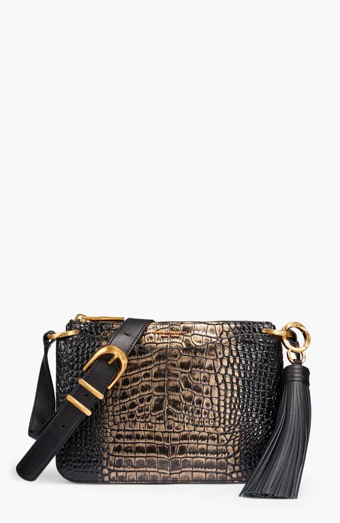 Glenwood Metallic Croco Crossbody