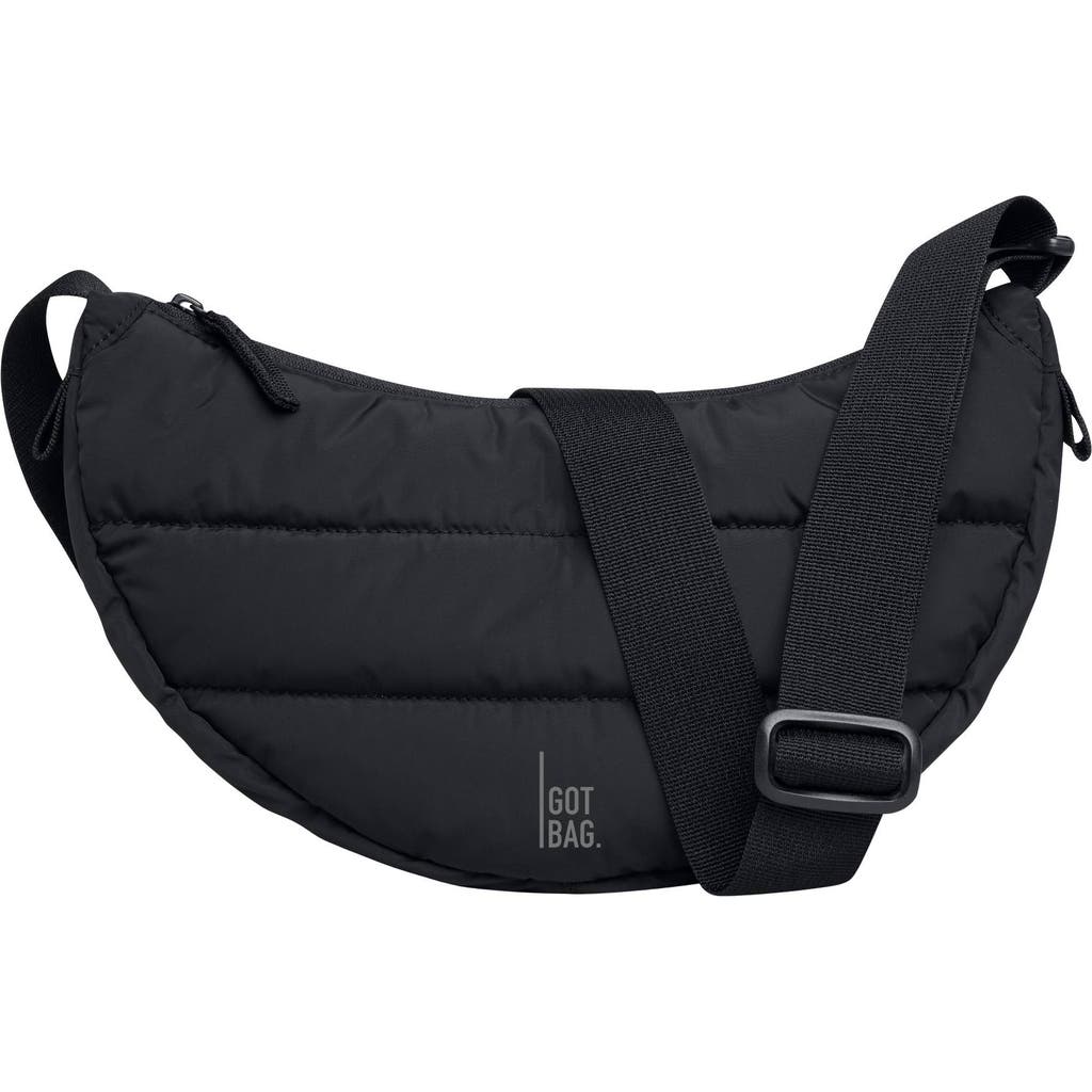 Got Bag Puffer Moon Bag Small In Black Monochrome