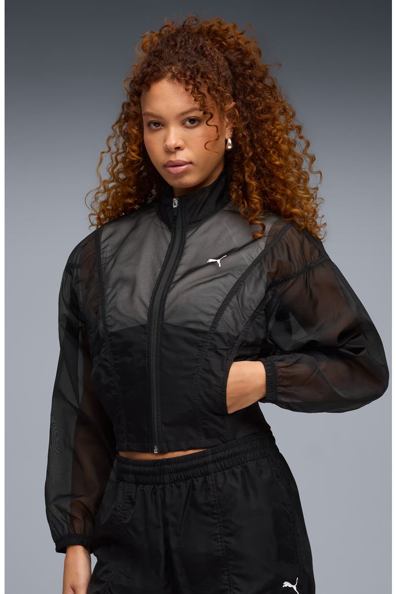 Dare To Water Repellent Sheer Jacket, Alternate, color, PUMA BLACK