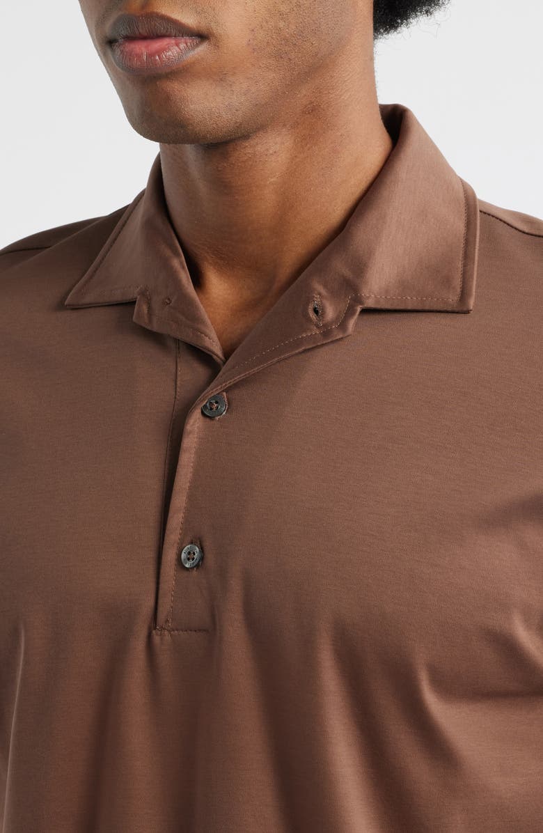 Aurélien AUR1 Solid Cotton Polo, Alternate, color, Chocolate