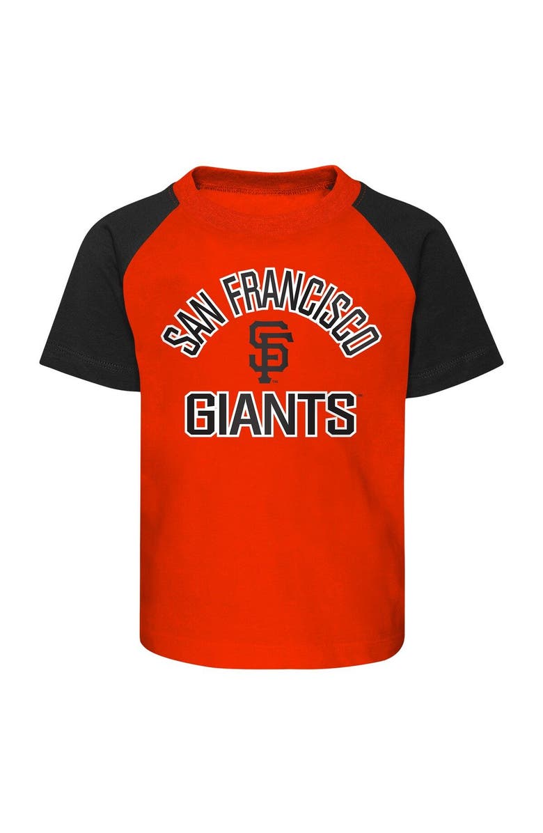 Outerstuff Preschool San Francisco Giants Orange/Heather Gray Groundout Baller Raglan T-Shirt & Shorts Set, Alternate, color, 