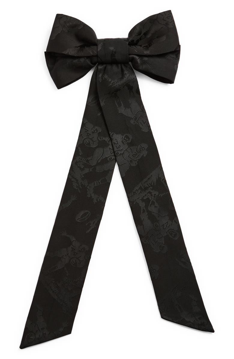 Bode Football Jacquard Bow Barrette, Main, color,