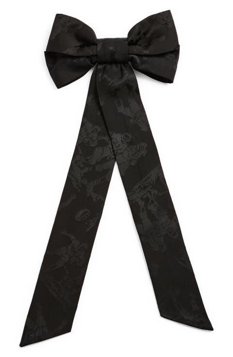 Football Jacquard Bow Barrette