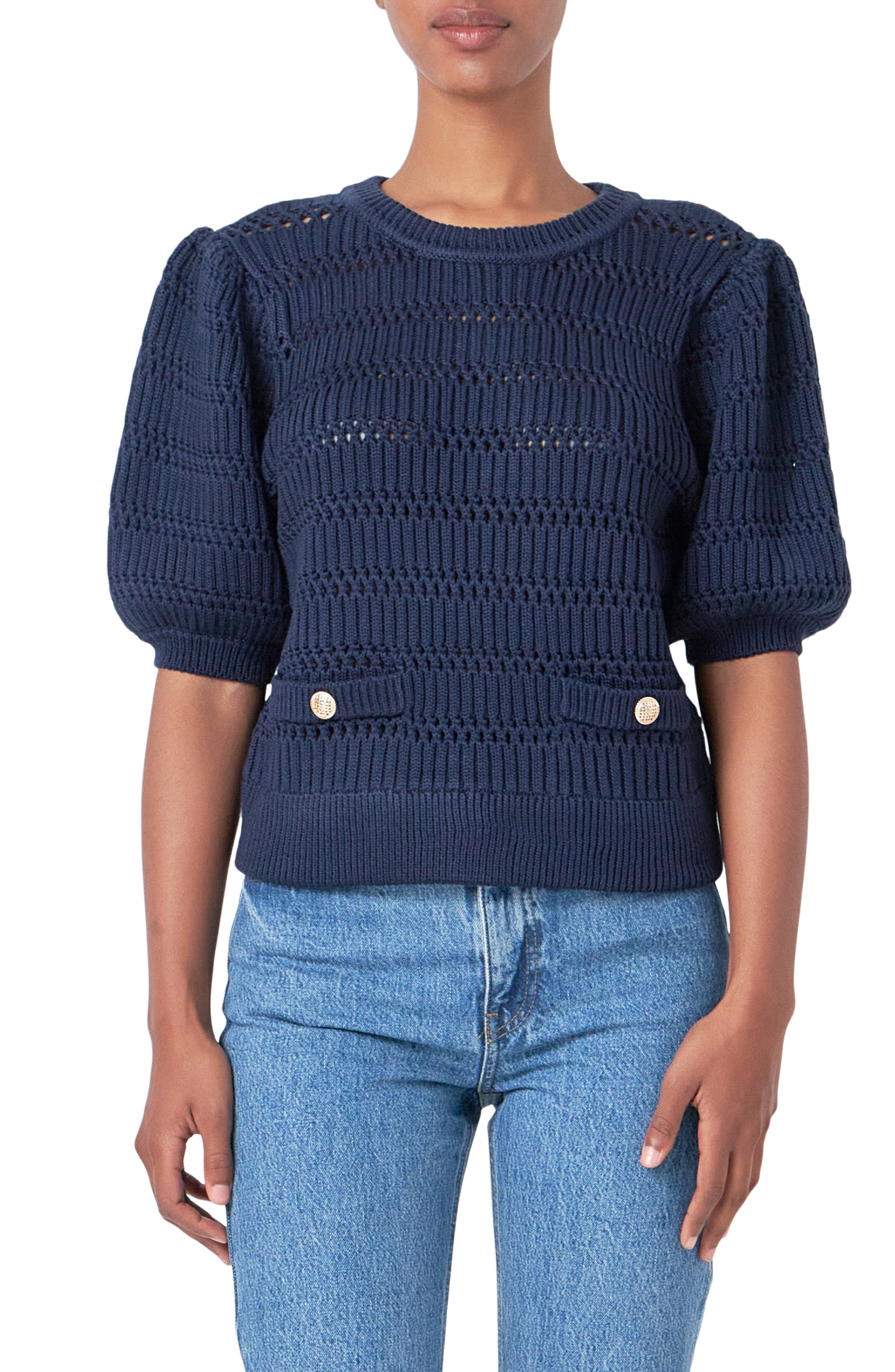 Puff Sleeve Knit Top