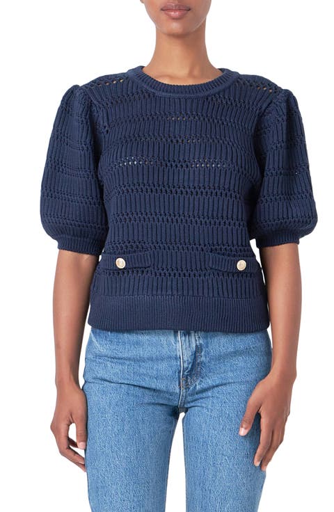 Puff Sleeve Knit Top
