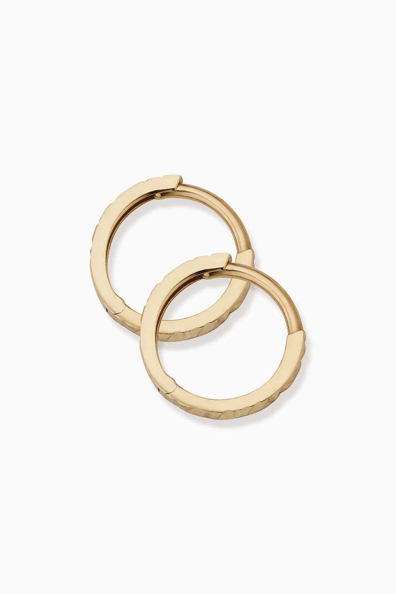 14K Yellow Gold Celebration Mini Hoops, Alternate, color, Yellow Gold