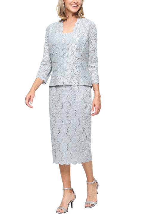 Lace Dress & Jacket Two-Piece Set