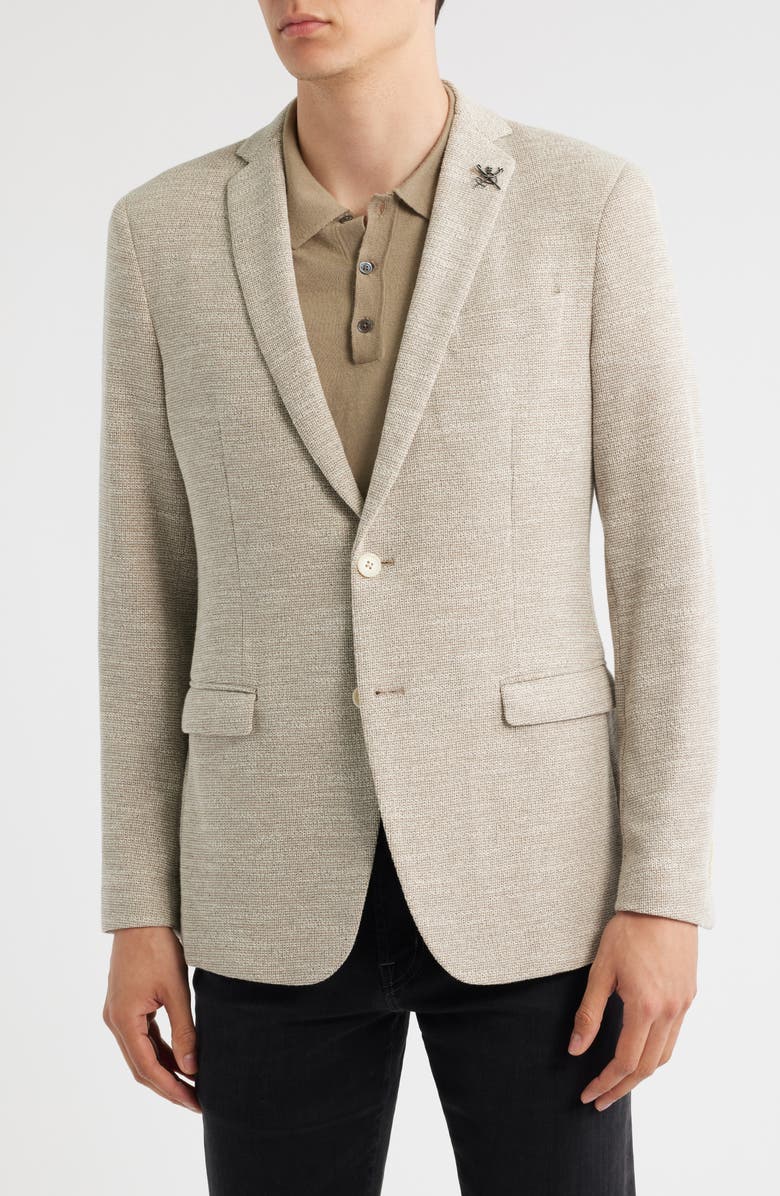 John Varvatos Varick Slim Fit Tan Slub Knit Sport Coat, Alternate, color,