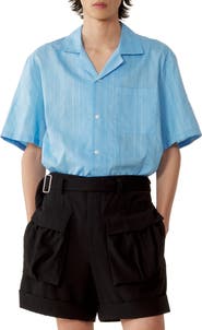 Lanvin Textured Shirt In Cotton And Silk