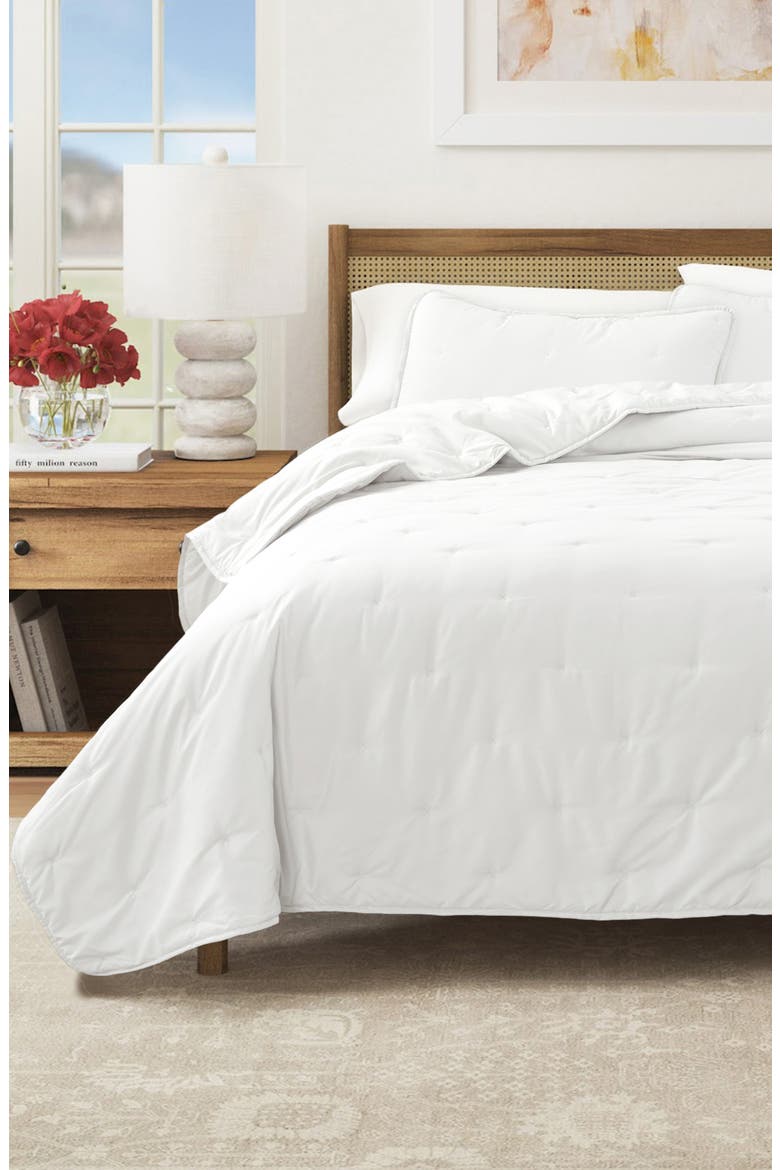 Dot Stitched Quilt Set, Alternate, color, WHITE