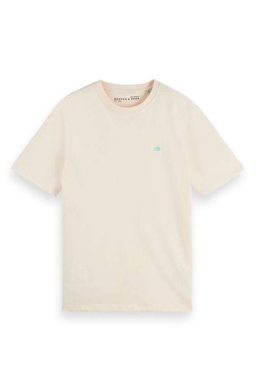 Scotch & Soda Embroidered Logo Organic Cotton Graphic T-shirt In White