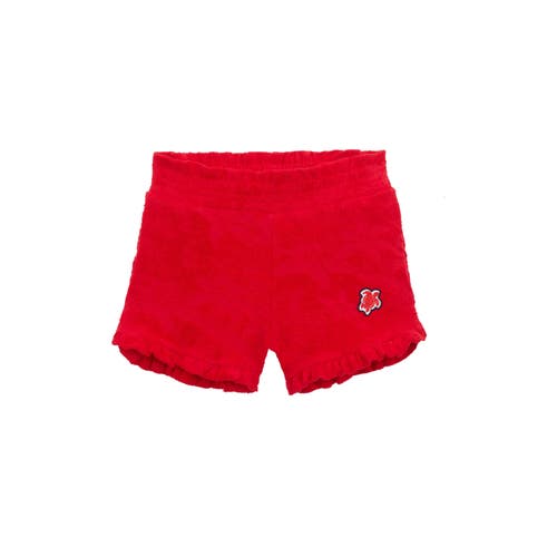 Vilebrequin Kids' Jacquard Flower Power Terry Shorts In Lipstick