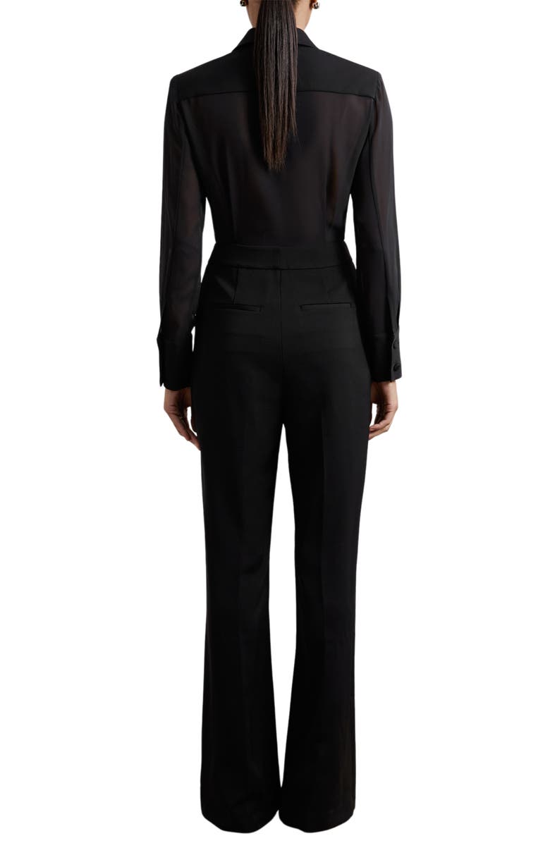 Reiss Perla Long Sleeve Tuxedo Jumpsuit, Alternate, color, Black