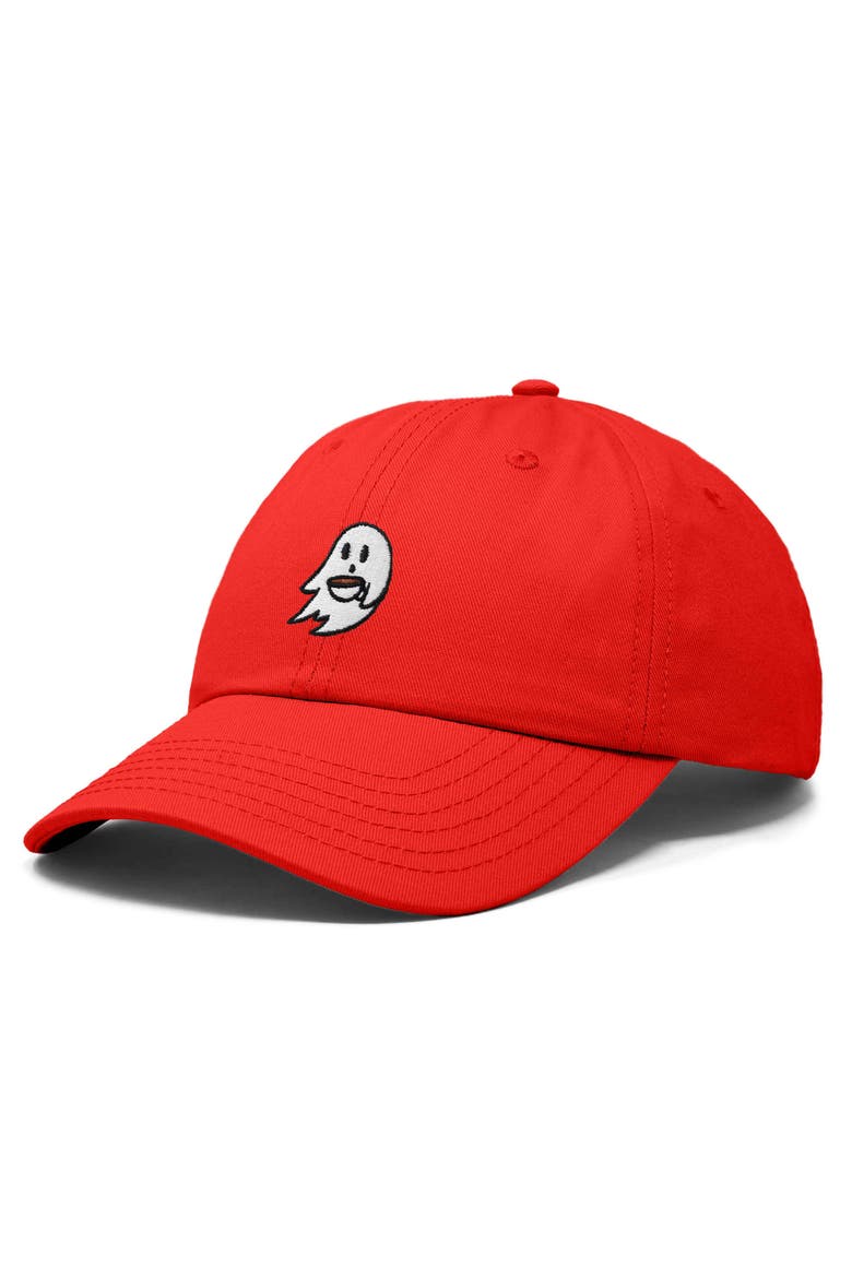 Coffee Ghost Embroidered Hat, Alternate, color, Red