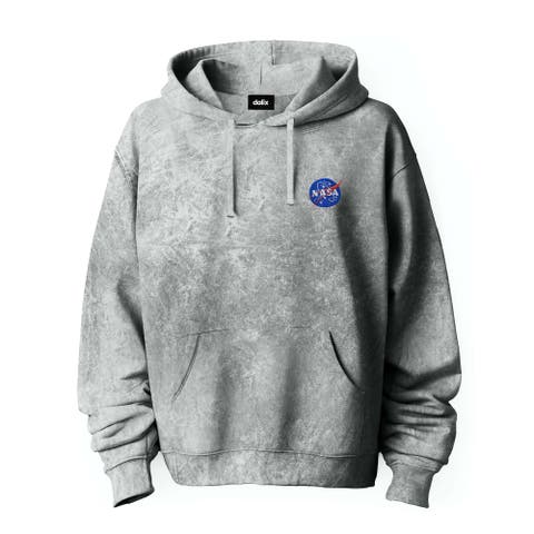 NASA Mineral Wash Hoodie Dalix NASA Embroidered Fleece Hoodie Mineral Wash Long Sleeve Sweatshirt Me