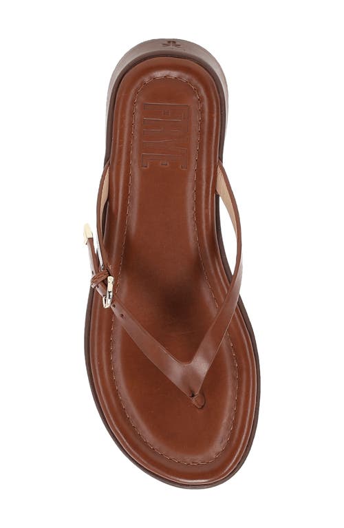 Frye Maya Leather Buckle Thong Sandals In Cinnamon