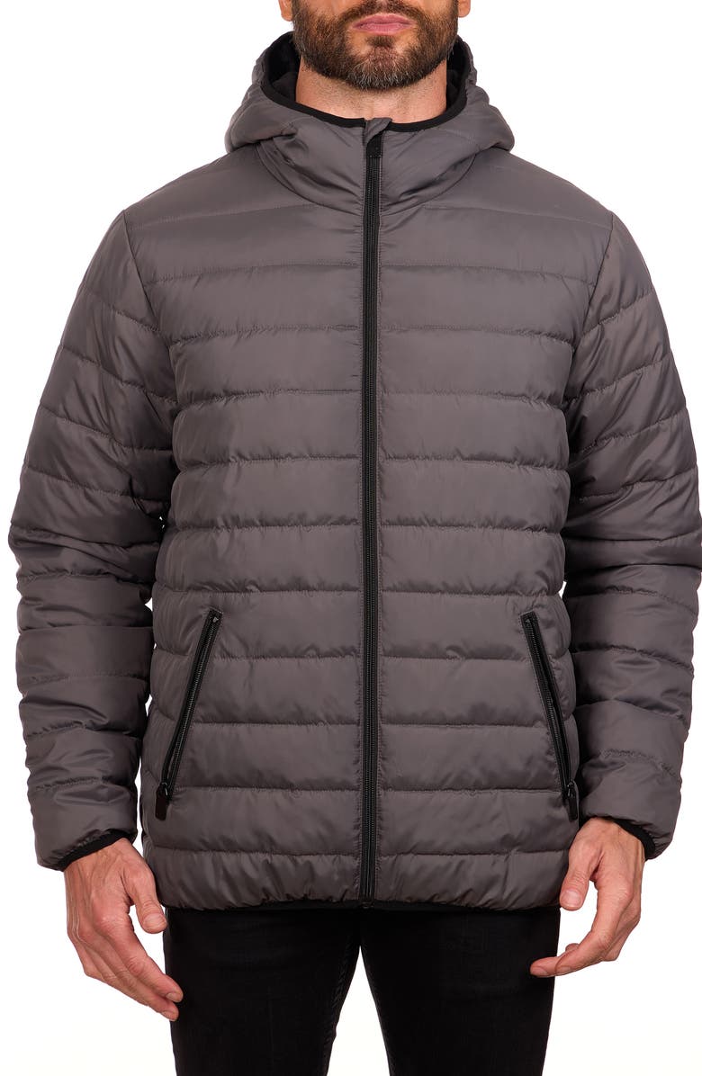 Perry Ellis Packable Puffer Jacket, Main, color, Magnet