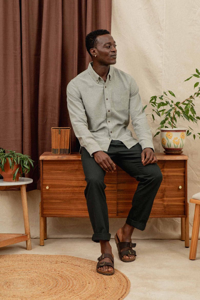 Sutton Slim Shirt, Alternate, color, Olive Twill