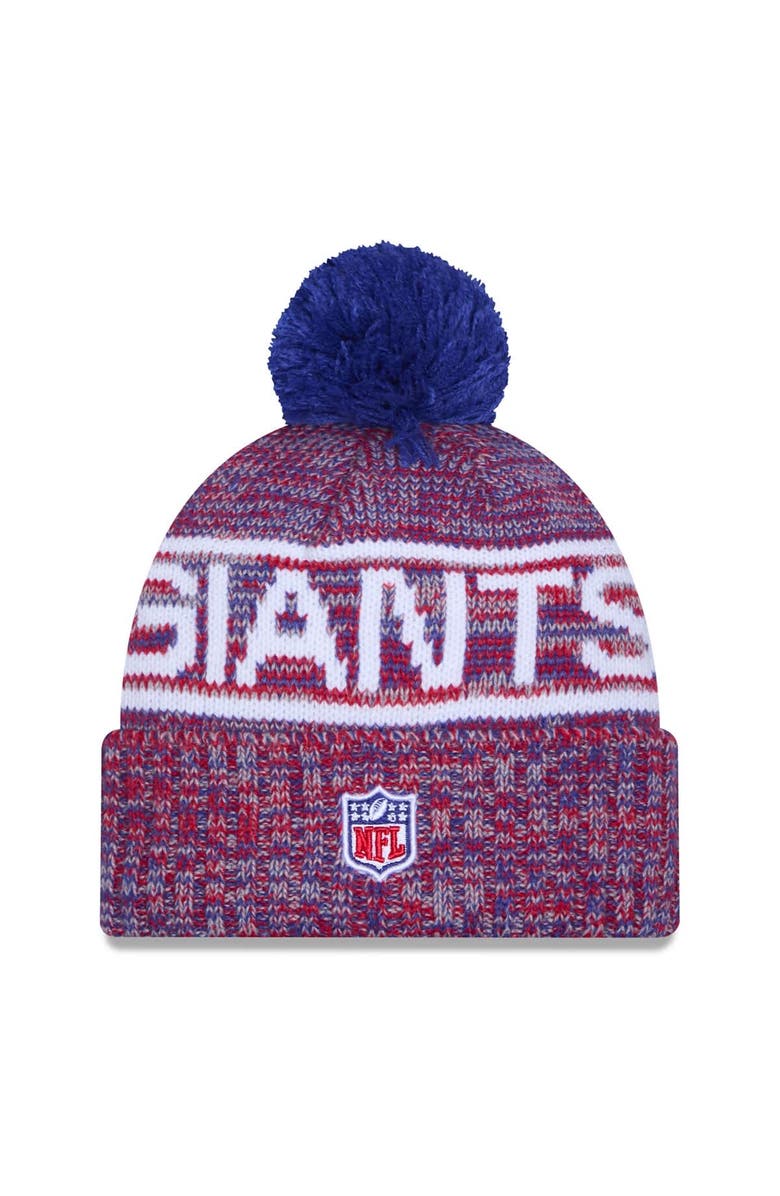 New Era Men's New Era Red New York Giants 2025 Sideline Cold Weather Cuffed Knit Hat with Pom, Alternate, color, 