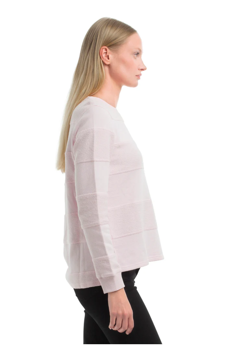 WILT Clothing Striped Sweatshirt, Alternate, color, Pinkaboo