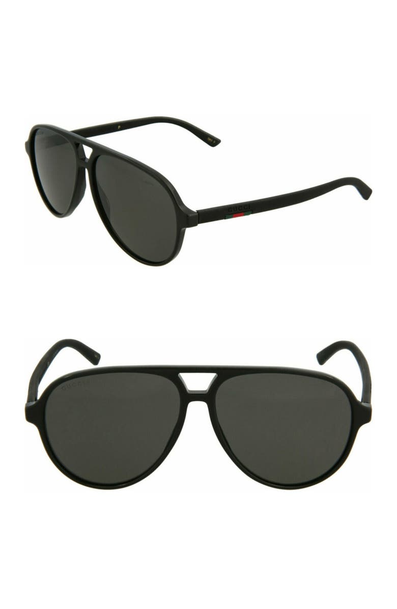 Gucci 58mm Fashion Aviator Sunglasses, Main, color, 