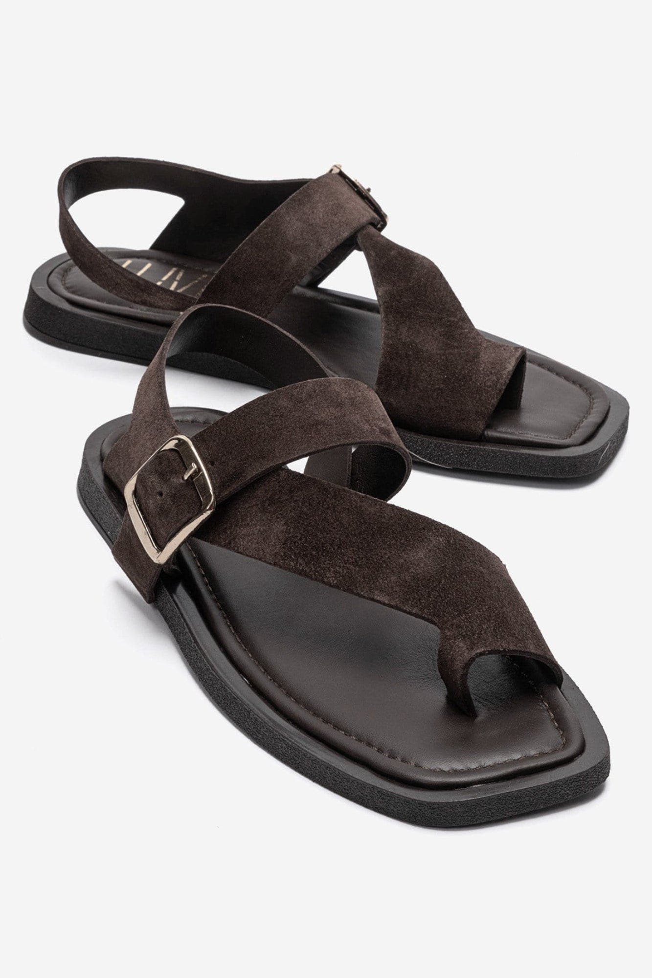 Curry Leather Slingback Sandal, Main, color, Brown Suede