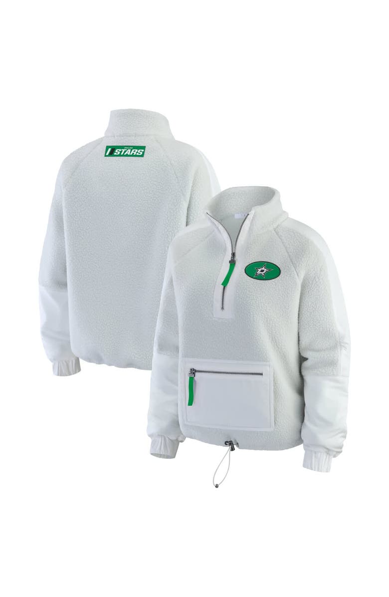 WEAR by Erin Andrews Women's WEAR by Erin Andrews Gray Dallas Stars Polar Fleece Quarter-Zip Jacket, Main, color, Gray