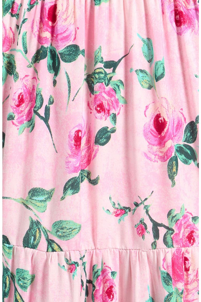 Kids' Chiffon Smocked Ruffle Maxi Dress, Alternate, color, ROSE