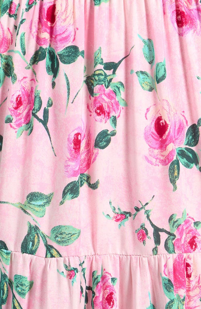 Ava & Yelly Kids' Chiffon Smocked Ruffle Maxi Dress, Alternate, color, Rose