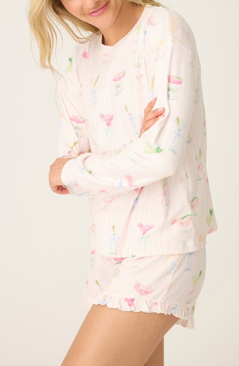 PJ Salvage Pretty Punch Short Pajamas, Alternate, color, Baby Pink