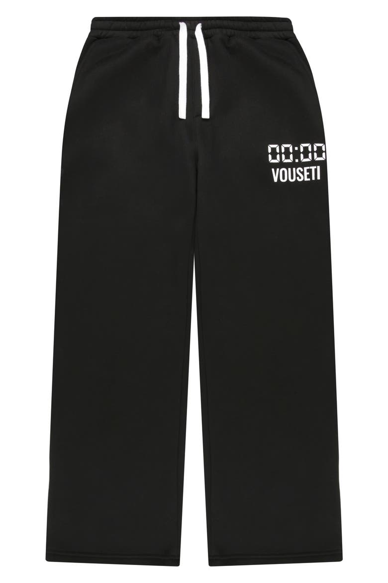 Us Against Time Fleece Track Pants, Alternate, color, BLACK