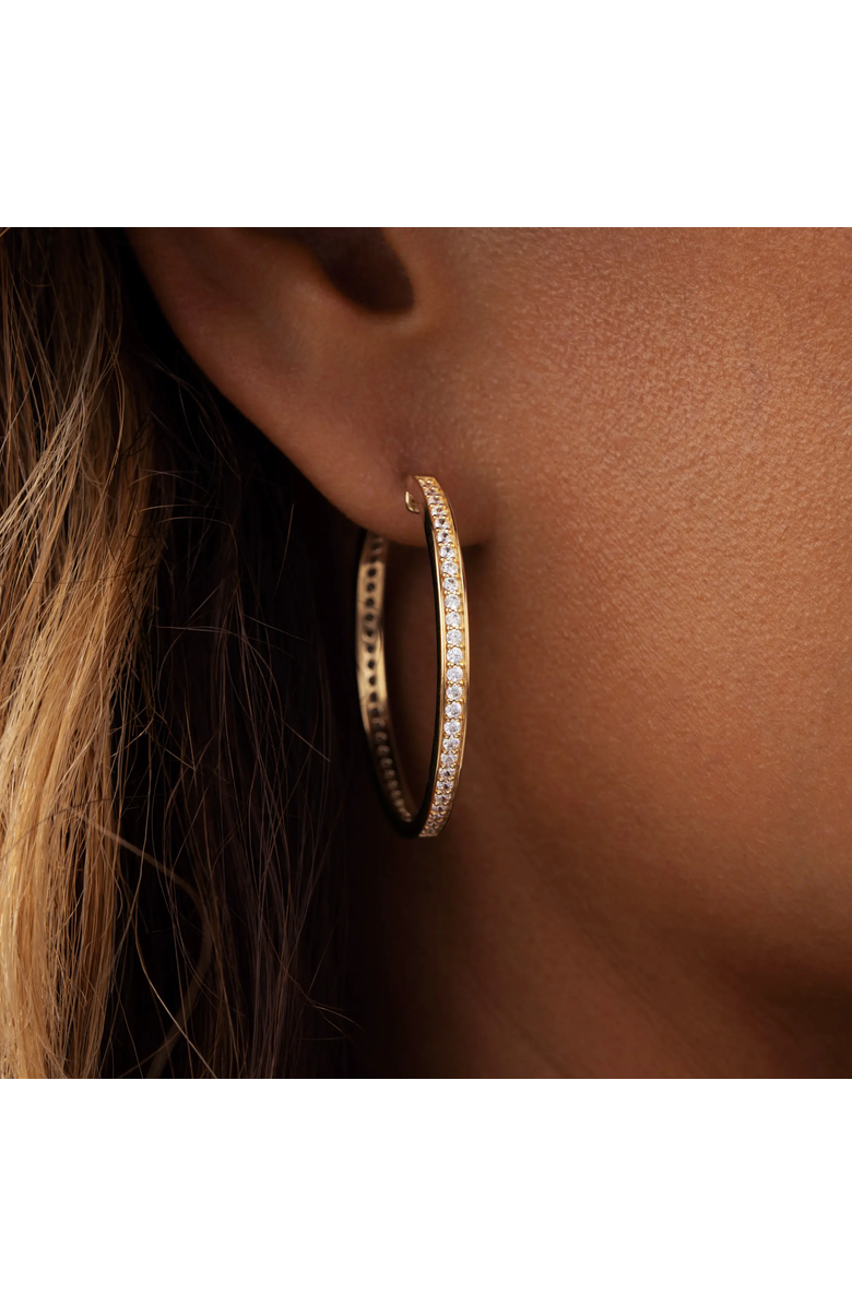 Karma and Luck Gold Hoop Earrings Celestial Radiance, Alternate, color, Gold