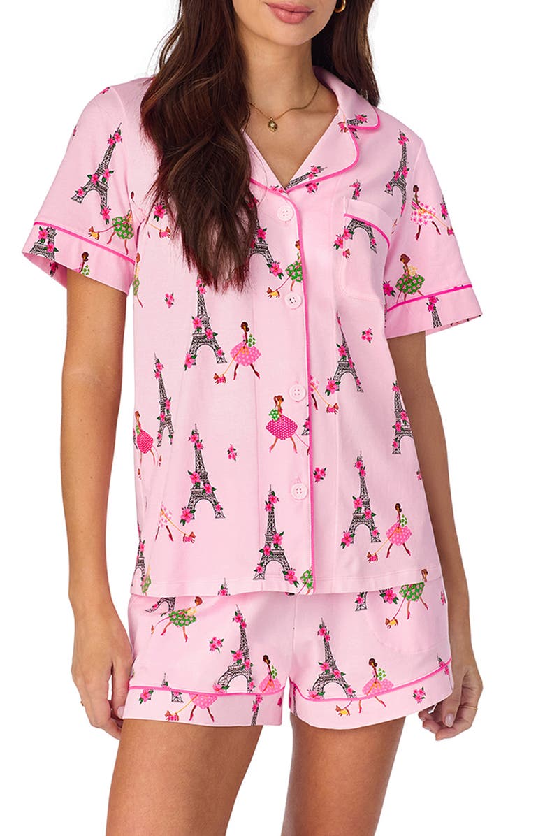 BedHead Pajamas Print Stretch Jersey Short Pajamas, Alternate, color, Tres Chic