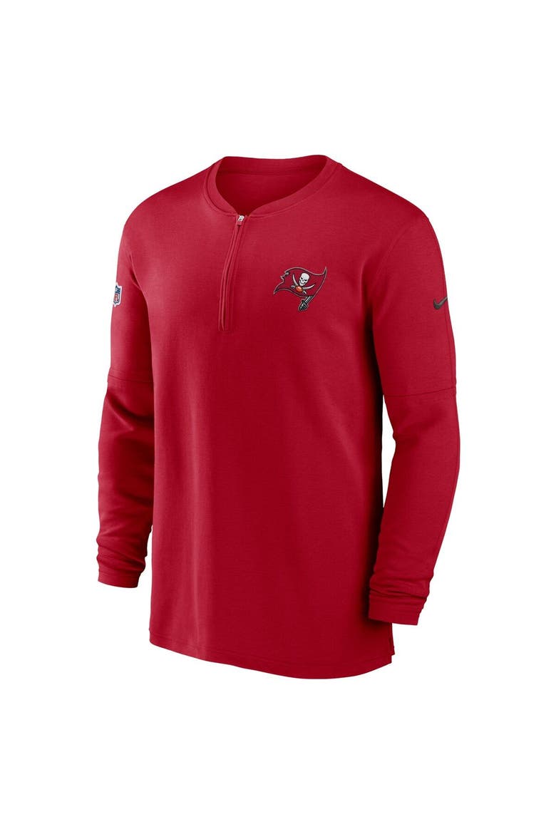 Men's Nike  Red Tampa Bay Buccaneers 2023 Sideline Performance Long Sleeve Tri-Blend Quarter-Zip Top, Alternate, color, Red