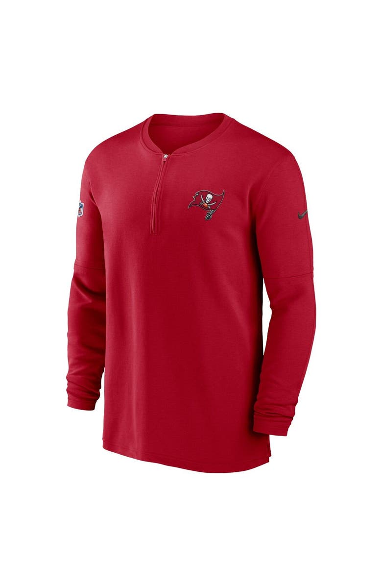 Nike Men's Nike Red Tampa Bay Buccaneers 2023 Sideline Performance Long Sleeve Tri-Blend Quarter-Zip Top, Alternate, color, Red