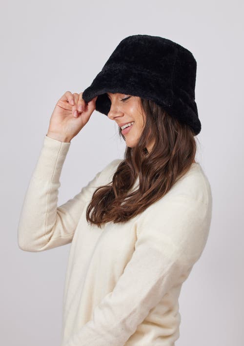 Hat Attack Faux Fur Bucket Hat In Black