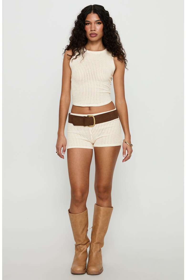 Leilah Open Stitch Crop Tank, Alternate, color, CREAM