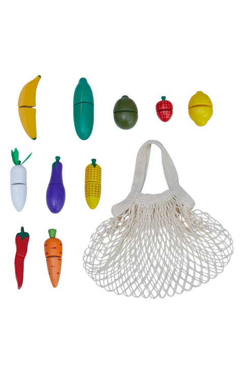 Little Chef Frankfurt 21-Piece Wood Produce Shopping Bag Set