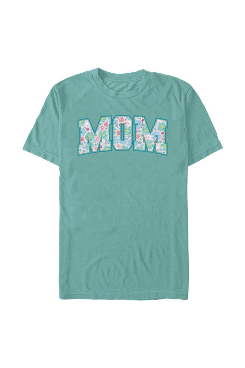Men's Minnie Mouse Mom Collegiate Pastel Flowers  Graphic T-Shirt, Main, color, Sea Foam