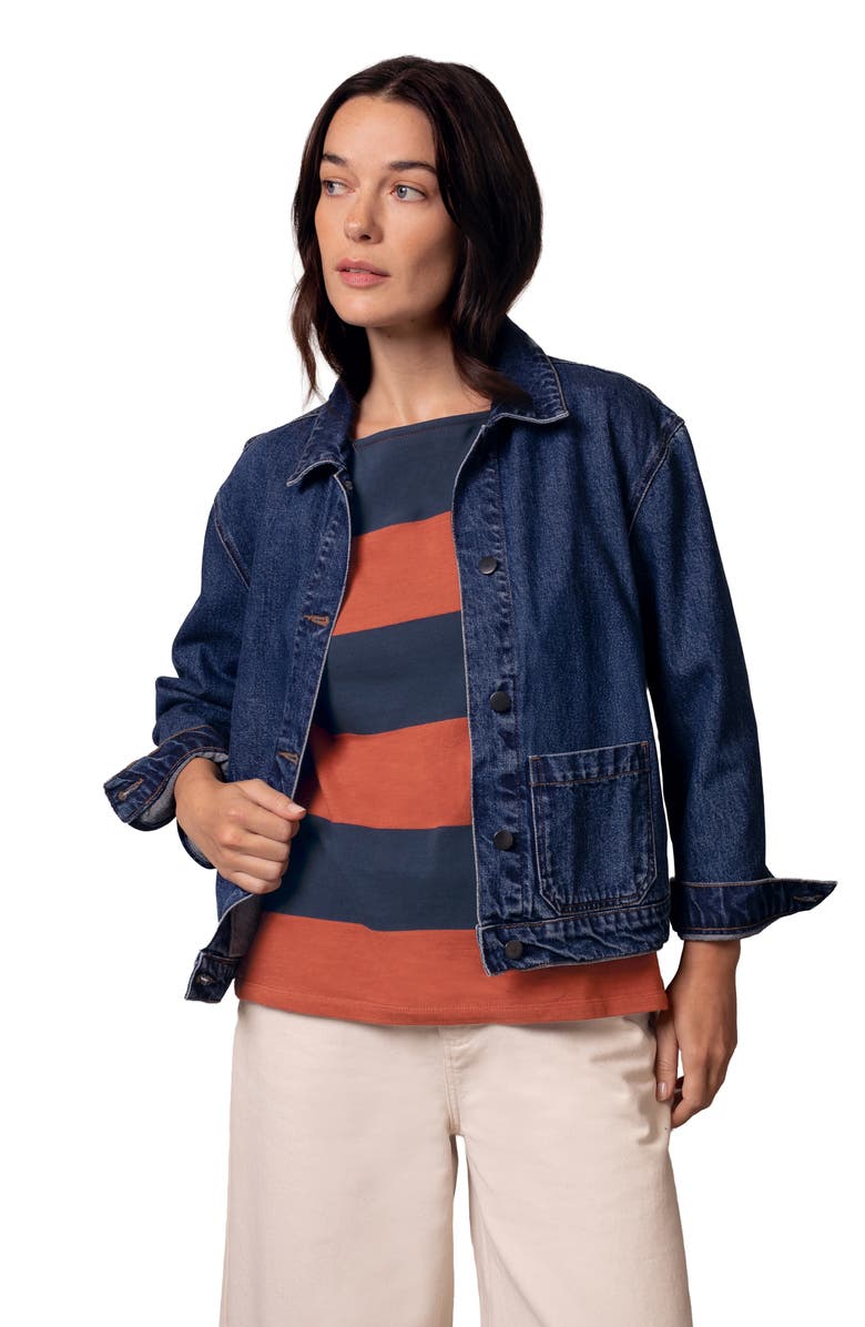 Celtic & Co. Shoulder Insert Square Neck Top, Alternate, color, Burnt Henna / Dark Navy