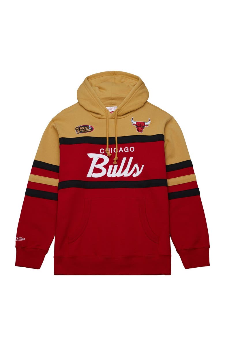 Mitchell & Ness Men's Mitchell & Ness Red/Gold Chicago Bulls Head Coach Pullover Hoodie, Alternate, color, Red