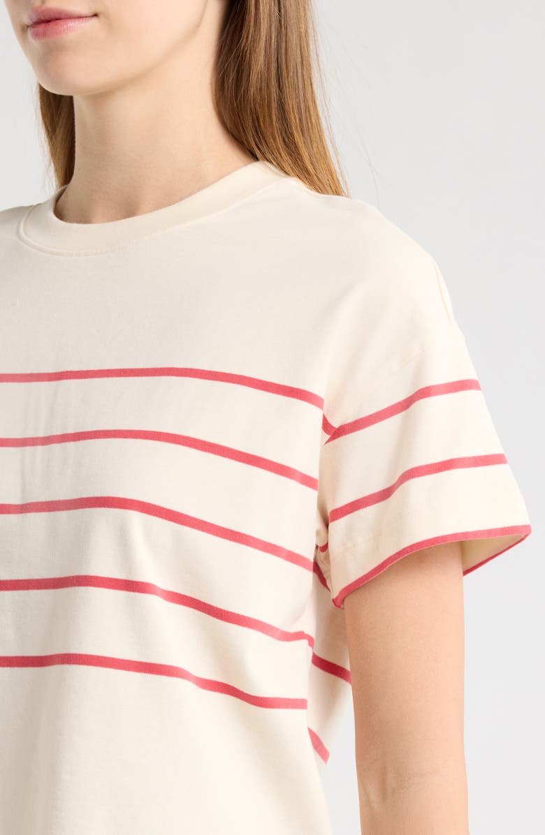 Marine Layer Luxe Sueded Cotton T-Shirt, Alternate, color, Red/ White Stripe