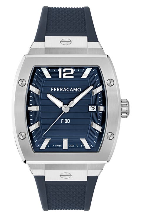 F-80 Tonneau Silicone Strap Watch, 42mm