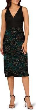 Aidan Mattox Sequin Velvet Sleeveless Cocktail Dress